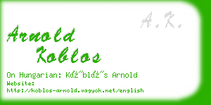 arnold koblos business card